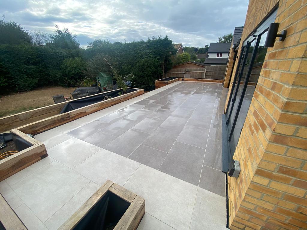 Patio with mature planting